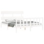 Estructura de cama con cabecero madera maciza blanco 160x200 cm de vidaXL, Camas y somieres - Ref: Foro24-3193282, Precio: 13...