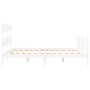 Estructura de cama con cabecero madera maciza blanco 160x200 cm de vidaXL, Camas y somieres - Ref: Foro24-3193282, Precio: 13...