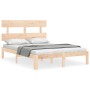 Estructura de cama con cabecero madera maciza 120x200 cm de vidaXL, Camas y somieres - Ref: Foro24-3193526, Precio: 113,52 €,...