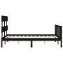 Estructura de cama con cabecero madera maciza negro 140x190 cm de vidaXL, Camas y somieres - Ref: Foro24-3193255, Precio: 169...