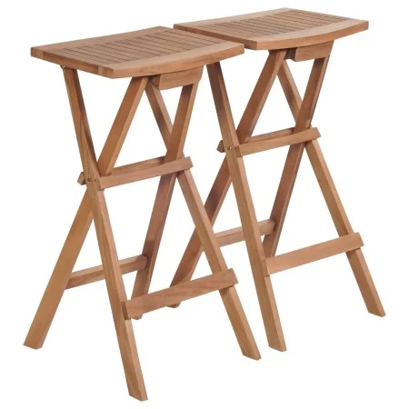 Taburetes plegables de cocina 2 unidades madera de teca maciza de vidaXL, Sillas de jardín - Ref: Foro24-44727, Precio: 155,4...