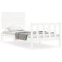 Estructura de cama con cabecero madera maciza blanco 90x200 cm de vidaXL, Camas y somieres - Ref: Foro24-3193387, Precio: 110...