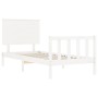 Estructura de cama con cabecero madera maciza blanco 90x200 cm de vidaXL, Camas y somieres - Ref: Foro24-3193387, Precio: 110...