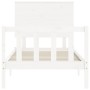 Estructura de cama con cabecero madera maciza blanco 90x200 cm de vidaXL, Camas y somieres - Ref: Foro24-3193387, Precio: 110...