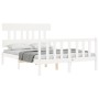 Estructura de cama con cabecero madera maciza blanco 120x200 cm de vidaXL, Camas y somieres - Ref: Foro24-3193332, Precio: 12...