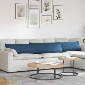 Cojines de sofá 2 pcs Azul 200 x 40 cm tela en Decoración | Comprar online en Foru.es