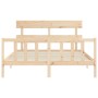 Estructura de cama con cabecero madera maciza 160x200 cm de vidaXL, Camas y somieres - Ref: Foro24-3193281, Precio: 126,54 €,...