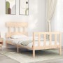 Estructura de cama con cabecero madera maciza 90x200 cm de vidaXL, Camas y somieres - Ref: Foro24-3193321, Precio: 86,20 €, D...