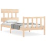 Estructura de cama con cabecero madera maciza 90x200 cm de vidaXL, Camas y somieres - Ref: Foro24-3193321, Precio: 86,20 €, D...