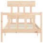 Estructura de cama con cabecero madera maciza 90x200 cm de vidaXL, Camas y somieres - Ref: Foro24-3193321, Precio: 86,20 €, D...