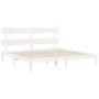 Estructura cama de matrimonio con cabecero madera maciza blanco de vidaXL, Camas y somieres - Ref: Foro24-3193547, Precio: 15...