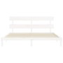 Estructura cama de matrimonio con cabecero madera maciza blanco de vidaXL, Camas y somieres - Ref: Foro24-3193547, Precio: 15...