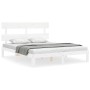 Estructura de cama con cabecero madera maciza blanco 160x200 cm de vidaXL, Camas y somieres - Ref: Foro24-3193542, Precio: 14...