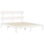 Estructura de cama con cabecero madera maciza blanco 160x200 cm de vidaXL, Camas y somieres - Ref: Foro24-3193542, Precio: 14...