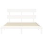 Estructura de cama con cabecero madera maciza blanco 160x200 cm de vidaXL, Camas y somieres - Ref: Foro24-3193542, Precio: 14...