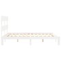 Estructura de cama con cabecero madera maciza blanco 160x200 cm de vidaXL, Camas y somieres - Ref: Foro24-3193542, Precio: 14...