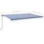 Toldo manual retráctil con LED azul y blanco 500x300 cm en Toldos | Comprar online en Foru.es