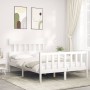 Estructura cama de matrimonio con cabecero madera maciza blanco de vidaXL, Camas y somieres - Ref: Foro24-3193307, Precio: 12...