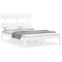 Estructura de cama con cabecero madera maciza blanco 120x200 cm de vidaXL, Camas y somieres - Ref: Foro24-3193527, Precio: 13...