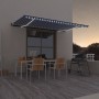 Toldo automático LED sensor de viento azul y blanco 500x300 cm en Toldos | Comprar online en Foru.es