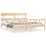 Estructura de cama con cabecero madera maciza 200x200 cm de vidaXL, Camas y somieres - Ref: Foro24-3193291, Precio: 141,96 €,...