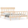 Estructura de cama con cabecero madera maciza 160x200 cm de vidaXL, Camas y somieres - Ref: Foro24-3193346, Precio: 130,06 €,...