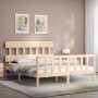 Estructura de cama con cabecero madera maciza 160x200 cm de vidaXL, Camas y somieres - Ref: Foro24-3193346, Precio: 130,06 €,...