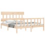 Estructura de cama con cabecero madera maciza 160x200 cm de vidaXL, Camas y somieres - Ref: Foro24-3193346, Precio: 130,06 €,...