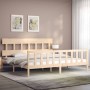 Estructura de cama con cabecero madera maciza 200x200 cm de vidaXL, Camas y somieres - Ref: Foro24-3193356, Precio: 143,35 €,...