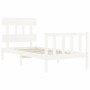 Estructura de cama con cabecero madera maciza blanco de vidaXL, Camas y somieres - Ref: Foro24-3193302, Precio: 98,76 €, Desc...