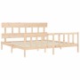 Estructura de cama con cabecero madera maciza 200x200 cm de vidaXL, Camas y somieres - Ref: Foro24-3193356, Precio: 143,35 €,...