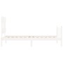 Estructura de cama con cabecero madera maciza blanco de vidaXL, Camas y somieres - Ref: Foro24-3193302, Precio: 98,76 €, Desc...
