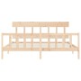 Estructura de cama con cabecero madera maciza 200x200 cm de vidaXL, Camas y somieres - Ref: Foro24-3193356, Precio: 143,35 €,...