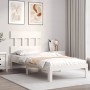 Estructura de cama con cabecero madera maciza blanco 90x200 cm de vidaXL, Camas y somieres - Ref: Foro24-3193582, Precio: 107...
