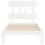 Estructura de cama con cabecero madera maciza blanco 90x200 cm de vidaXL, Camas y somieres - Ref: Foro24-3193582, Precio: 107...
