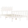 Estructura cama de matrimonio con cabecero madera maciza blanco de vidaXL, Camas y somieres - Ref: Foro24-3193437, Precio: 12...