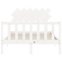 Estructura cama de matrimonio con cabecero madera maciza blanco de vidaXL, Camas y somieres - Ref: Foro24-3193437, Precio: 12...