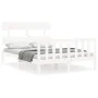White solid wood bed frame with headboard 120x200 cm by vidaXL, Beds and slatted bases - Ref: Foro24-3193267, Price: 117,93 €...