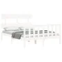 White solid wood bed frame with headboard 120x200 cm by vidaXL, Beds and slatted bases - Ref: Foro24-3193267, Price: 117,93 €...