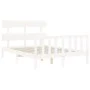 White solid wood bed frame with headboard 120x200 cm by vidaXL, Beds and slatted bases - Ref: Foro24-3193267, Price: 117,93 €...
