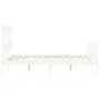 White solid wood bed frame with headboard 120x200 cm by vidaXL, Beds and slatted bases - Ref: Foro24-3193267, Price: 117,93 €...