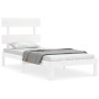 Estructura de cama con cabecero madera maciza blanco 90x200 cm de vidaXL, Camas y somieres - Ref: Foro24-3193517, Precio: 105...