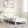 Estructura de cama con cabecero madera maciza blanco 90x200 cm de vidaXL, Camas y somieres - Ref: Foro24-3193517, Precio: 105...