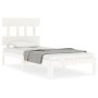 Estructura de cama con cabecero madera maciza blanco 100x200 cm de vidaXL, Camas y somieres - Ref: Foro24-3193587, Precio: 11...