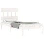 Estructura de cama con cabecero madera maciza blanco 100x200 cm de vidaXL, Camas y somieres - Ref: Foro24-3193587, Precio: 11...