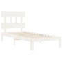 Estructura de cama con cabecero madera maciza blanco 100x200 cm de vidaXL, Camas y somieres - Ref: Foro24-3193587, Precio: 11...