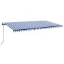 Toldo automático LED sensor de viento azul y blanco 600x300 cm en Toldos | Comprar online en Foru.es