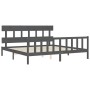 Estructura de cama con cabecero madera maciza gris 200x200cm de vidaXL, Camas y somieres - Ref: Foro24-3193358, Precio: 170,3...