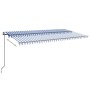 Toldo automático LED sensor de viento azul y blanco 600x300 cm en Toldos | Comprar online en Foru.es