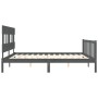 Estructura de cama con cabecero madera maciza gris 200x200cm de vidaXL, Camas y somieres - Ref: Foro24-3193358, Precio: 170,3...